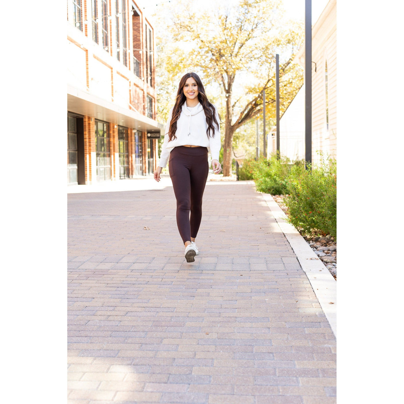 PreOrder | The Belle - Brown FLEECE Full Length Leggings with Pockets*