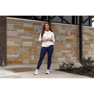 PreOrder | The Nicole - Navy FLEECE Full Length with Pocket Leggings