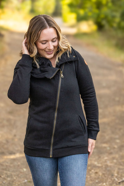 IN STOCK Quinn ZipUp Cowl - Black | Women's Hoodie