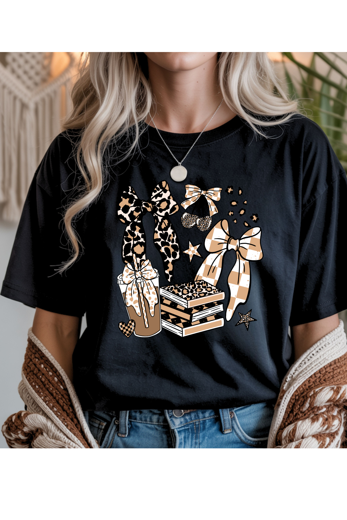 Books Bows Coffee T-Shirt