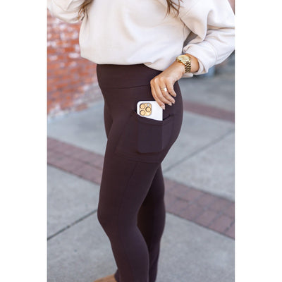 PreOrder  | The Brandy - Brown Flare Leggings WITH POCKETS