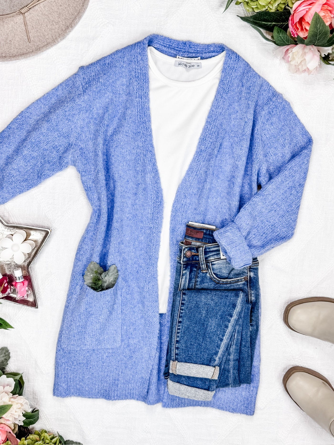IN STOCK Madison Cozy Cardigan - Blue FINAL SALE