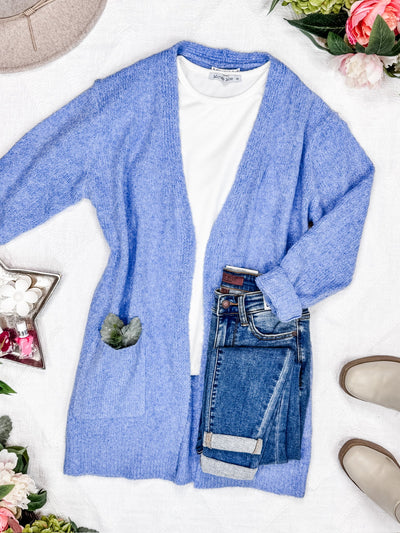 IN STOCK Madison Cozy Cardigan - Blue FINAL SALE