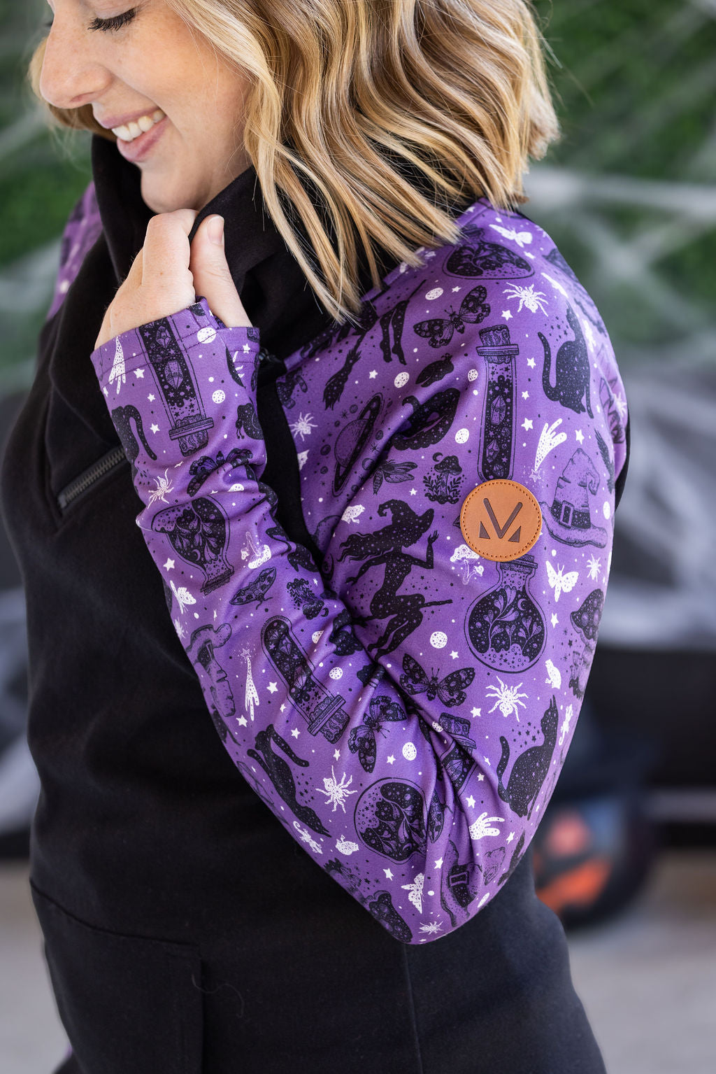 IN STOCK Zoey ZipCowl Sweatshirt - I Put A Spell On You and Black