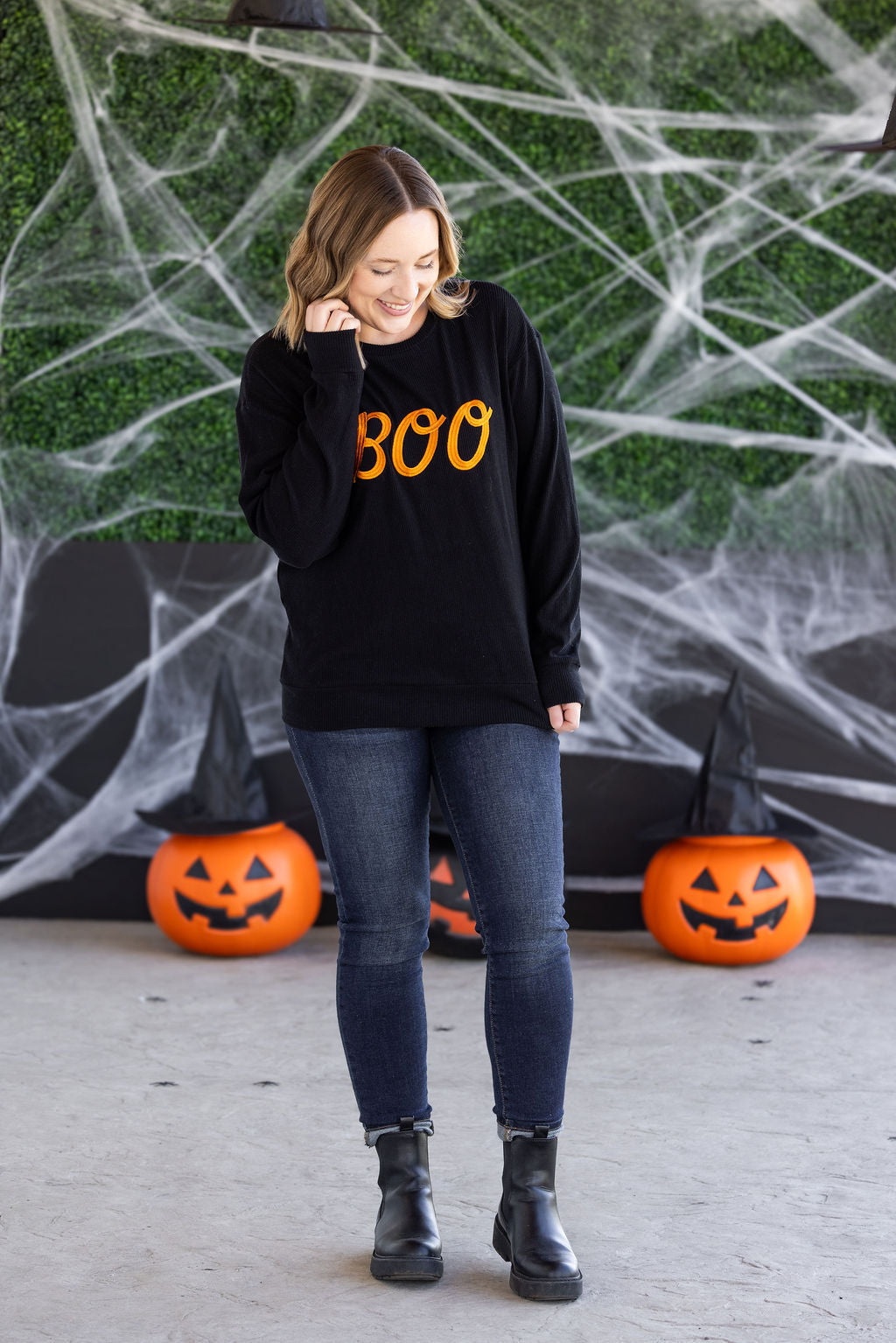 IN STOCK Corrine Embroidered Pullover Top - BOO