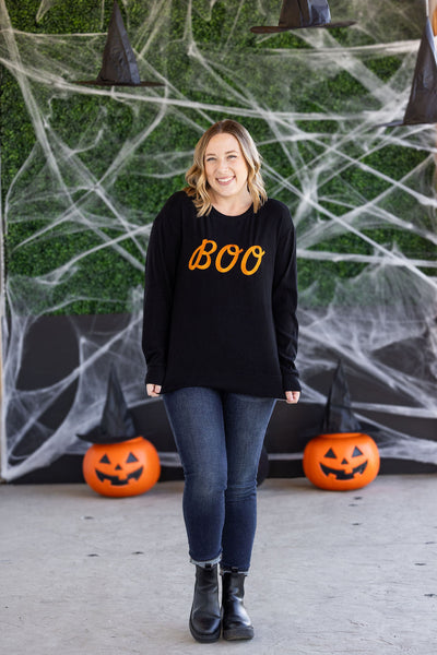 IN STOCK Corrine Embroidered Pullover Top - BOO