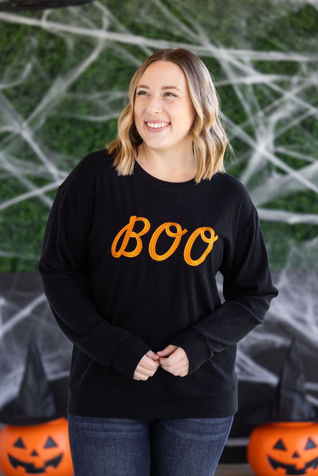 IN STOCK Corrine Embroidered Pullover Top - BOO