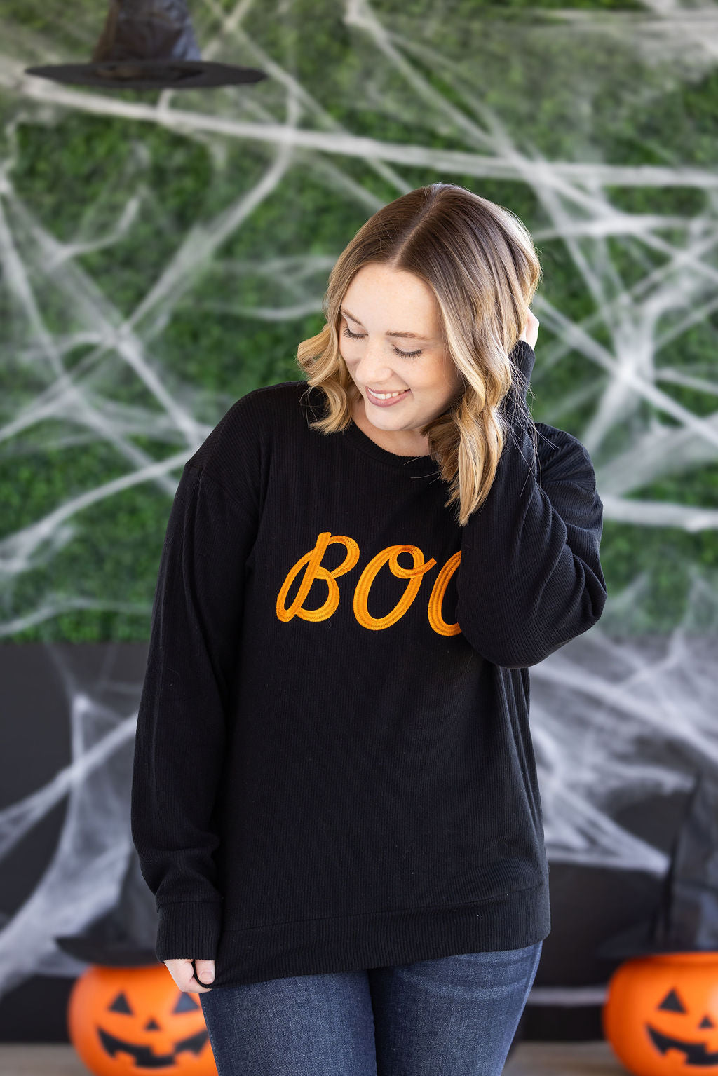 IN STOCK Corrine Embroidered Pullover Top - BOO