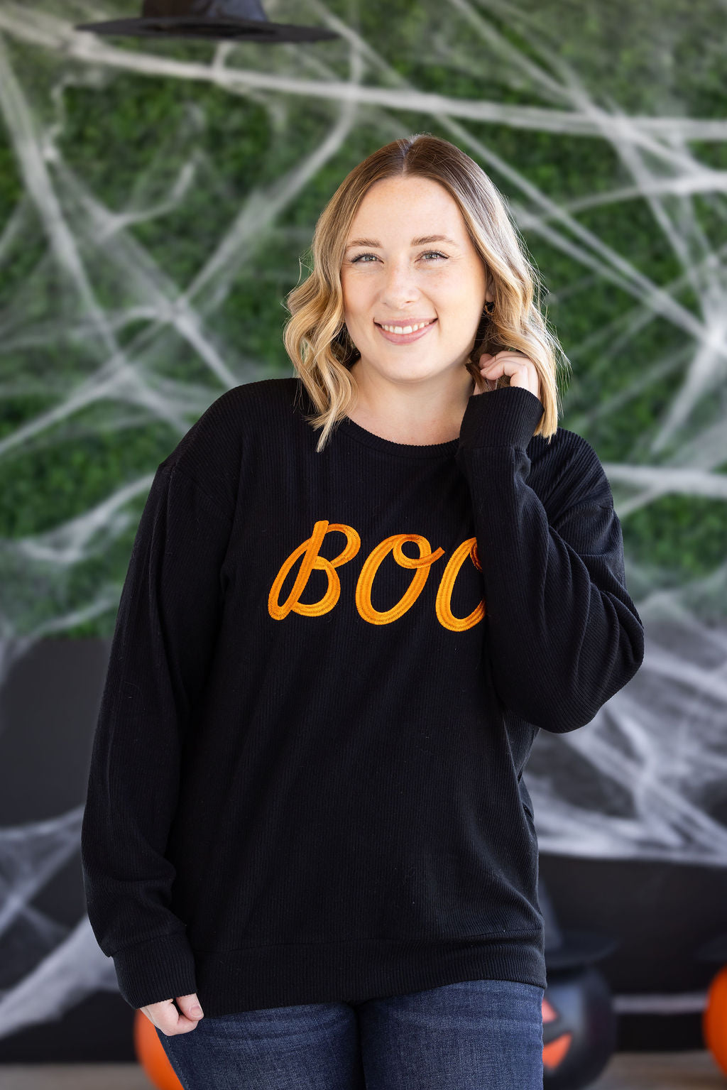 IN STOCK Corrine Embroidered Pullover Top - BOO