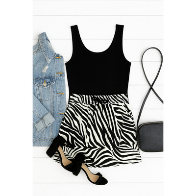 Ready to Ship | The Zoe - Zebra Print Jogger Skirt