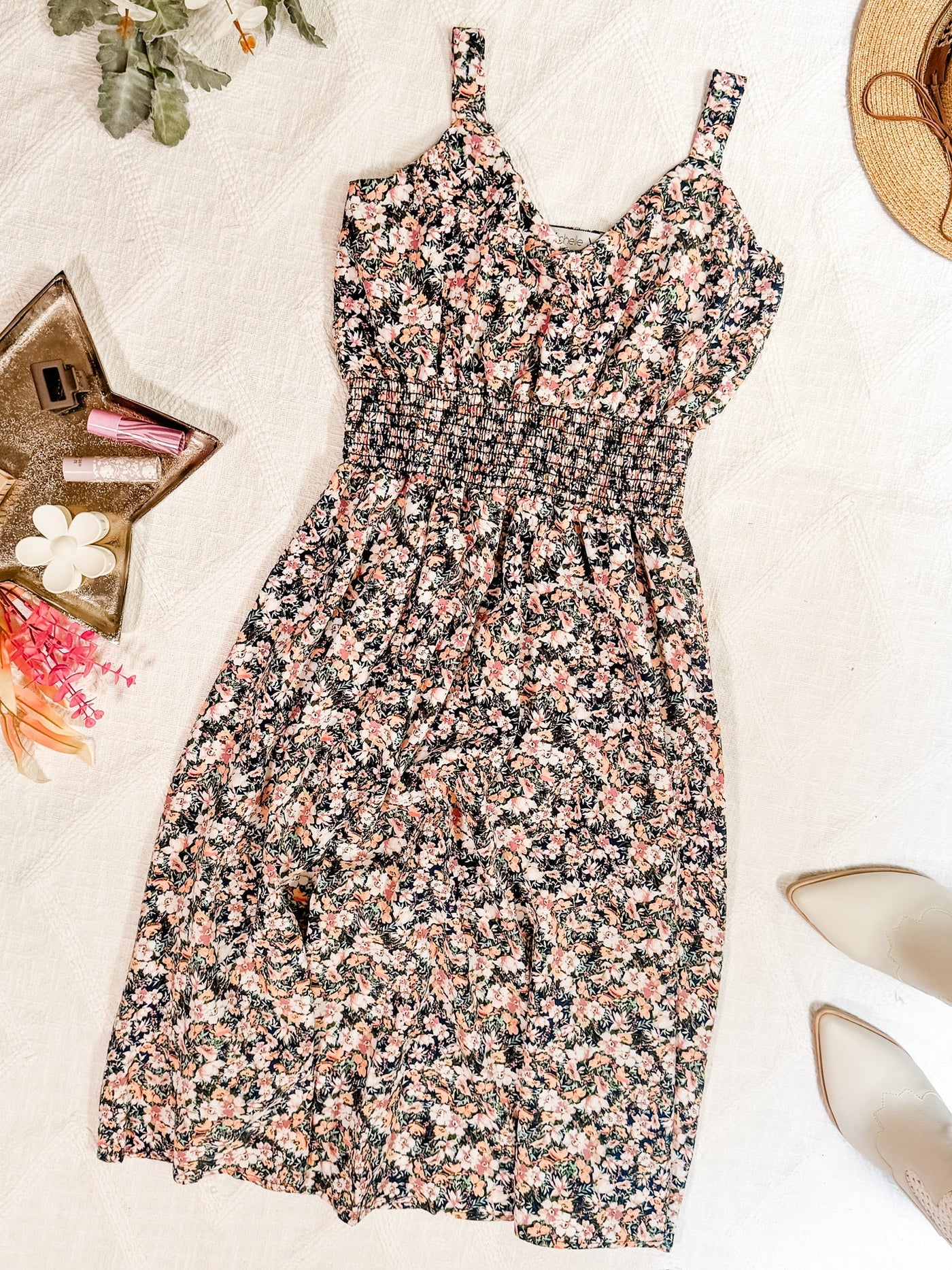 IN STOCK Cassidy Midi Dress - Micro Vintage Floral FINAL SALE