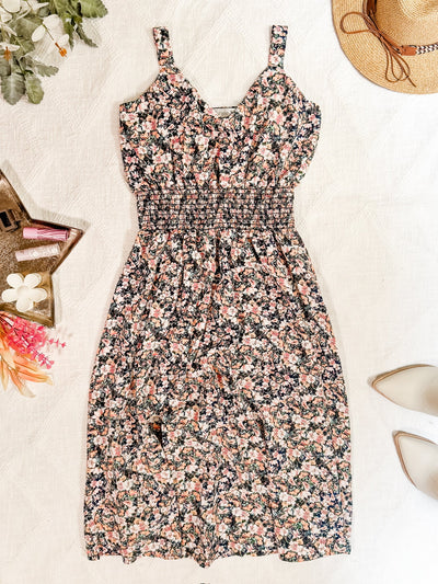 IN STOCK Cassidy Midi Dress - Micro Vintage Floral FINAL SALE