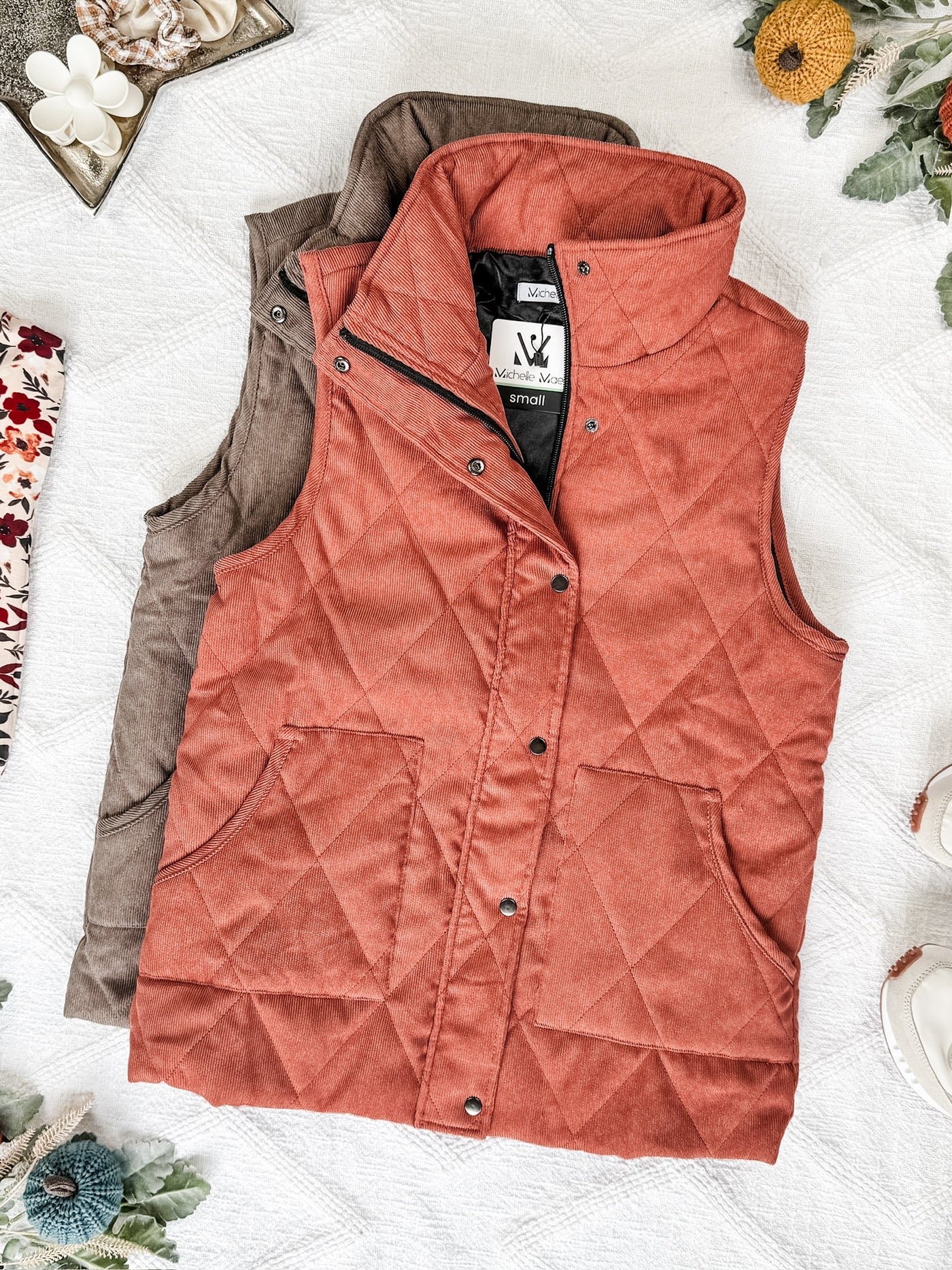 IN STOCK Corduroy Vest - Pumpkin FINAL SALE