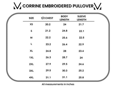 IN STOCK Corrine Embroidered Pullover Top - BOO