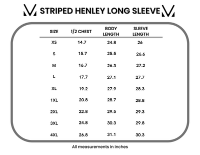 IN STOCK Striped Henley Long Sleeve - White