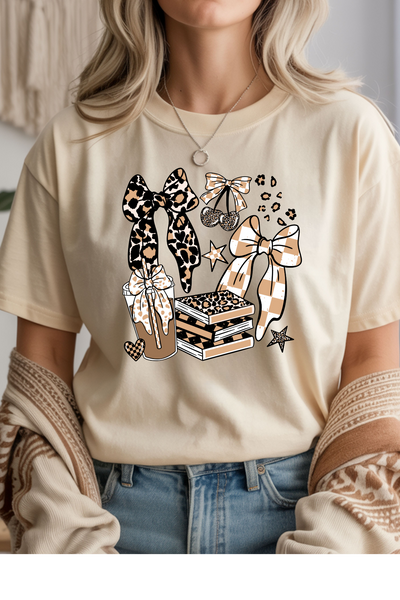 Books Bows Coffee T-Shirt