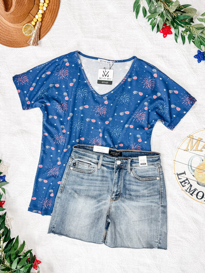IN STOCK Chloe Cozy Tee - Aviators and Fireworks