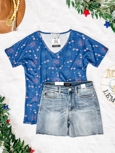 IN STOCK Chloe Cozy Tee - Aviators and Fireworks