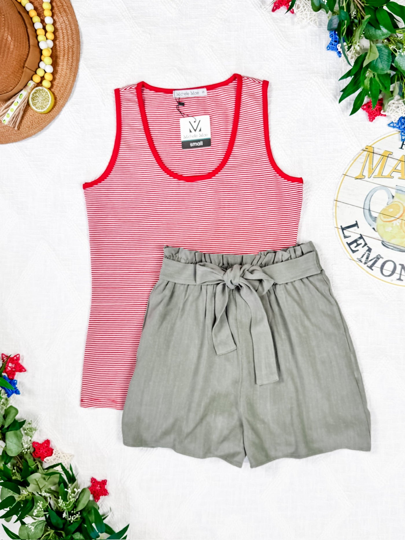 IN STOCK Libby Linen Shorts - Olive