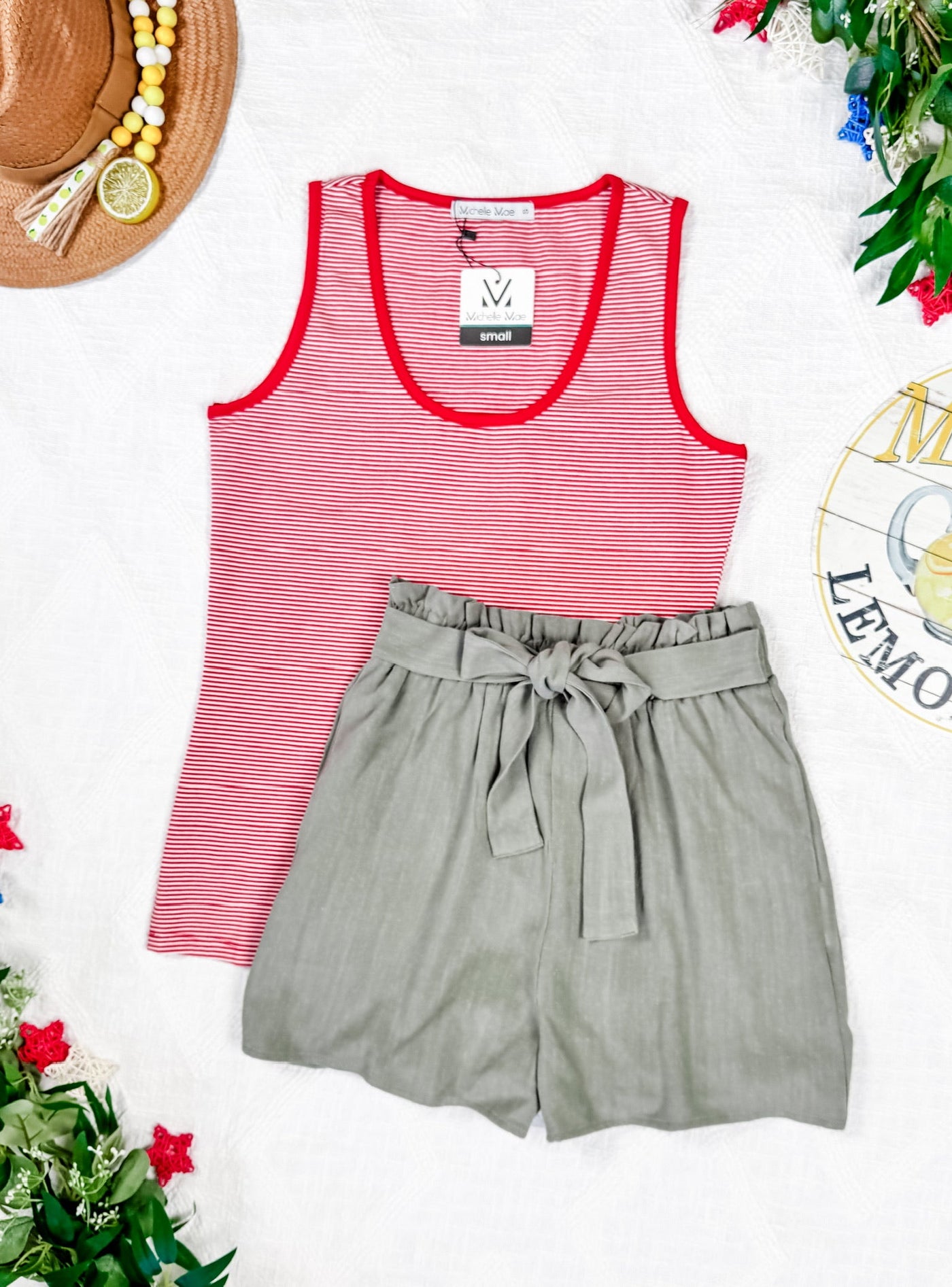 IN STOCK Libby Linen Shorts - Olive