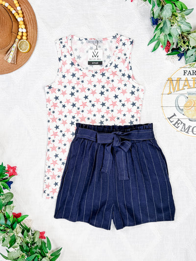 IN STOCK Libby Linen Shorts - Navy