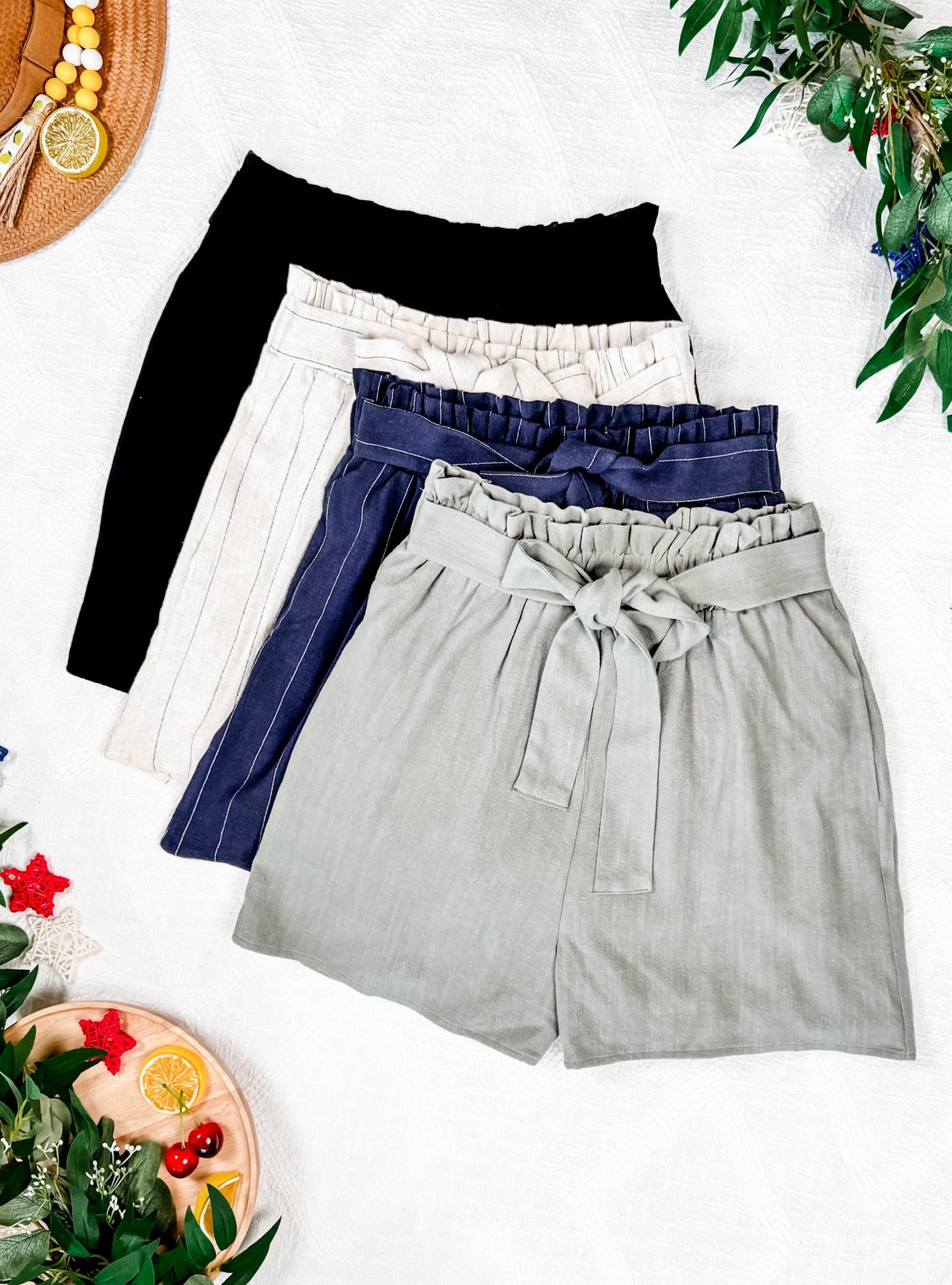 IN STOCK Libby Linen Shorts - Navy