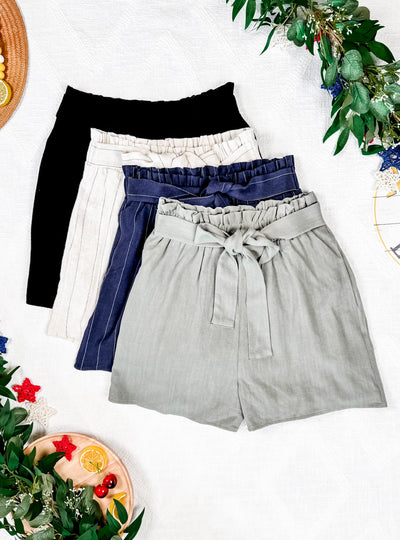IN STOCK Libby Linen Shorts - Navy