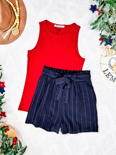 IN STOCK Libby Linen Shorts - Navy