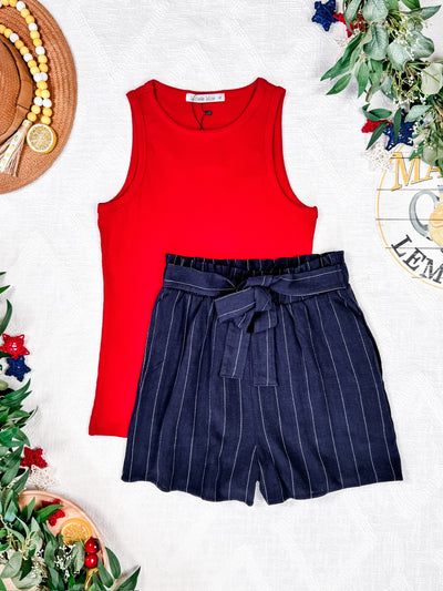 IN STOCK Libby Linen Shorts - Navy