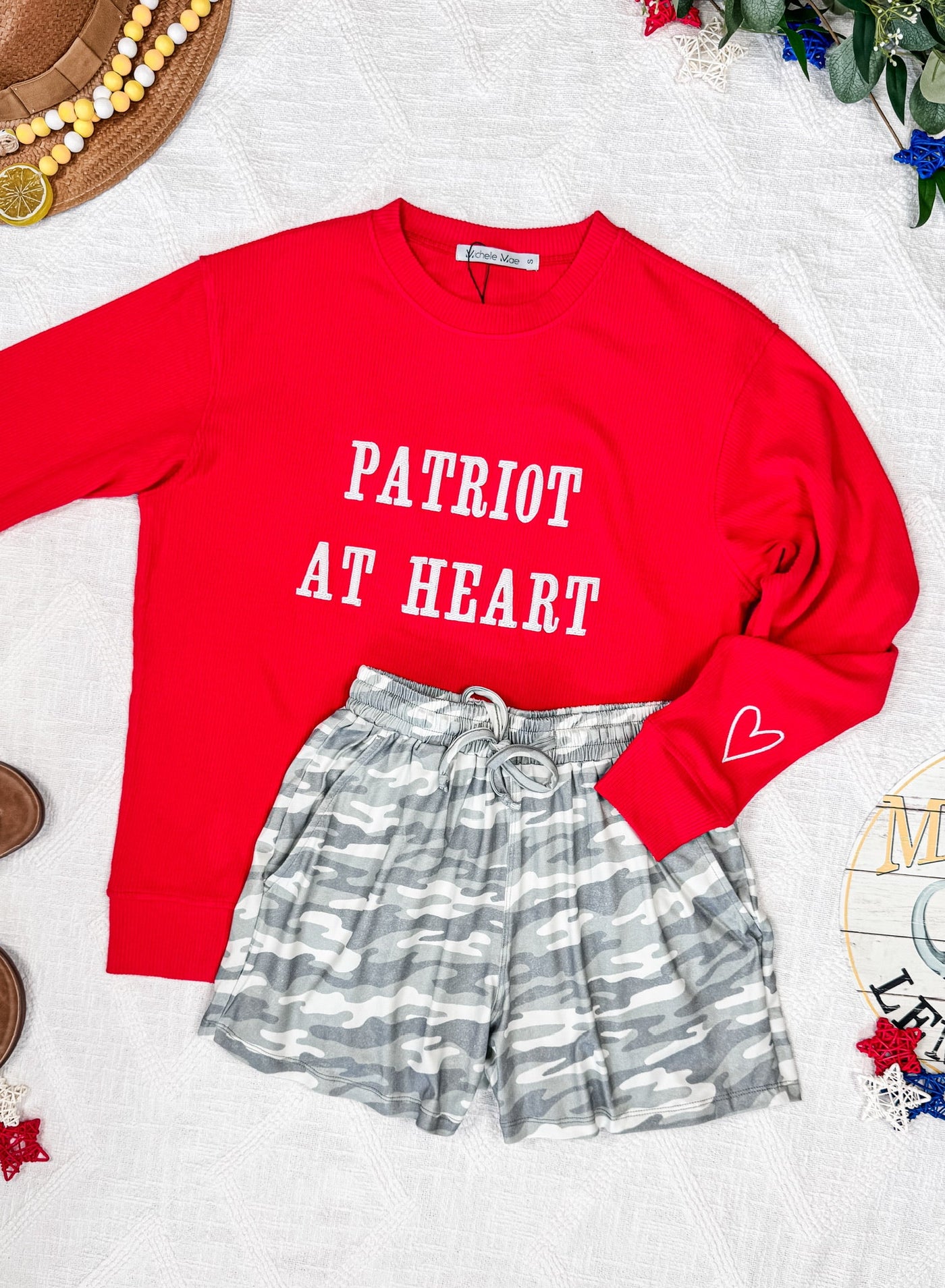 IN STOCK Corrine Embroidered Pullover Top - Patriot at Heart