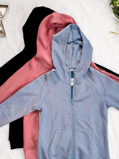IN STOCK Scuba FullZip Hoodie - Rose