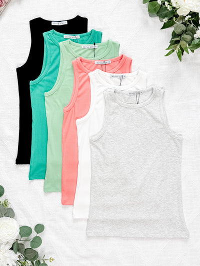 IN STOCK Tara Ribbed Tank - Lime