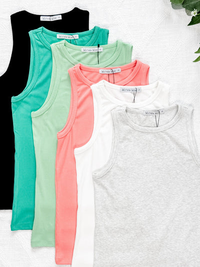 IN STOCK Tara Ribbed Tank - Lime
