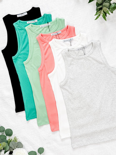 IN STOCK Tara Ribbed Tank - Lime