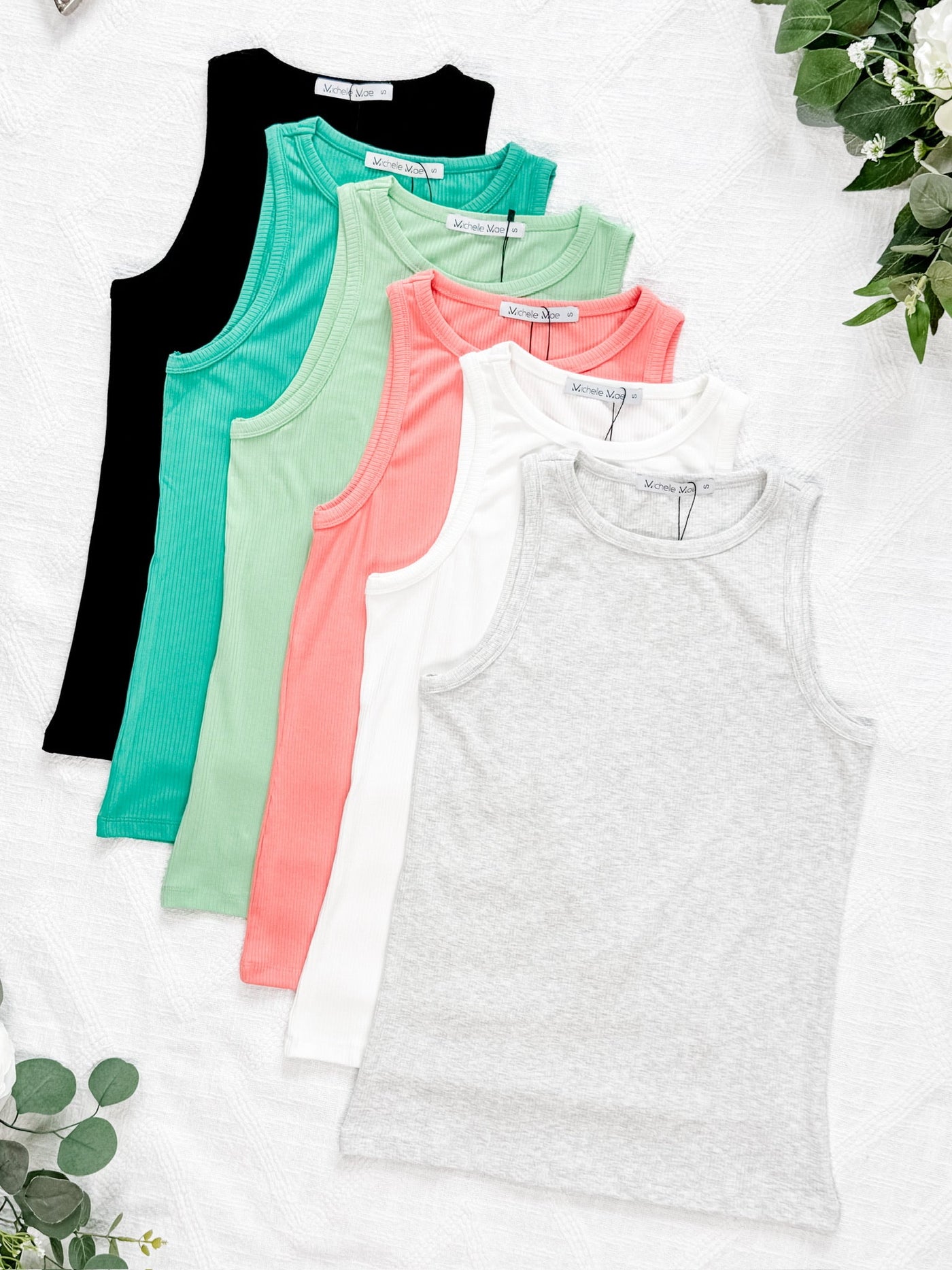 IN STOCK Tara Ribbed Tank - Lime