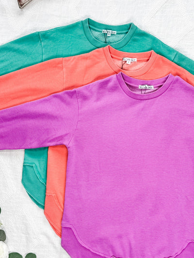 IN STOCK Vintage Wash Pullover - Vivid Orchid