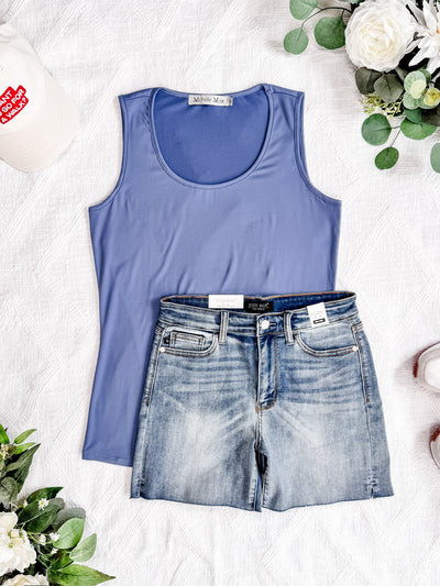 IN STOCK Luxe Crew Tank - Denim