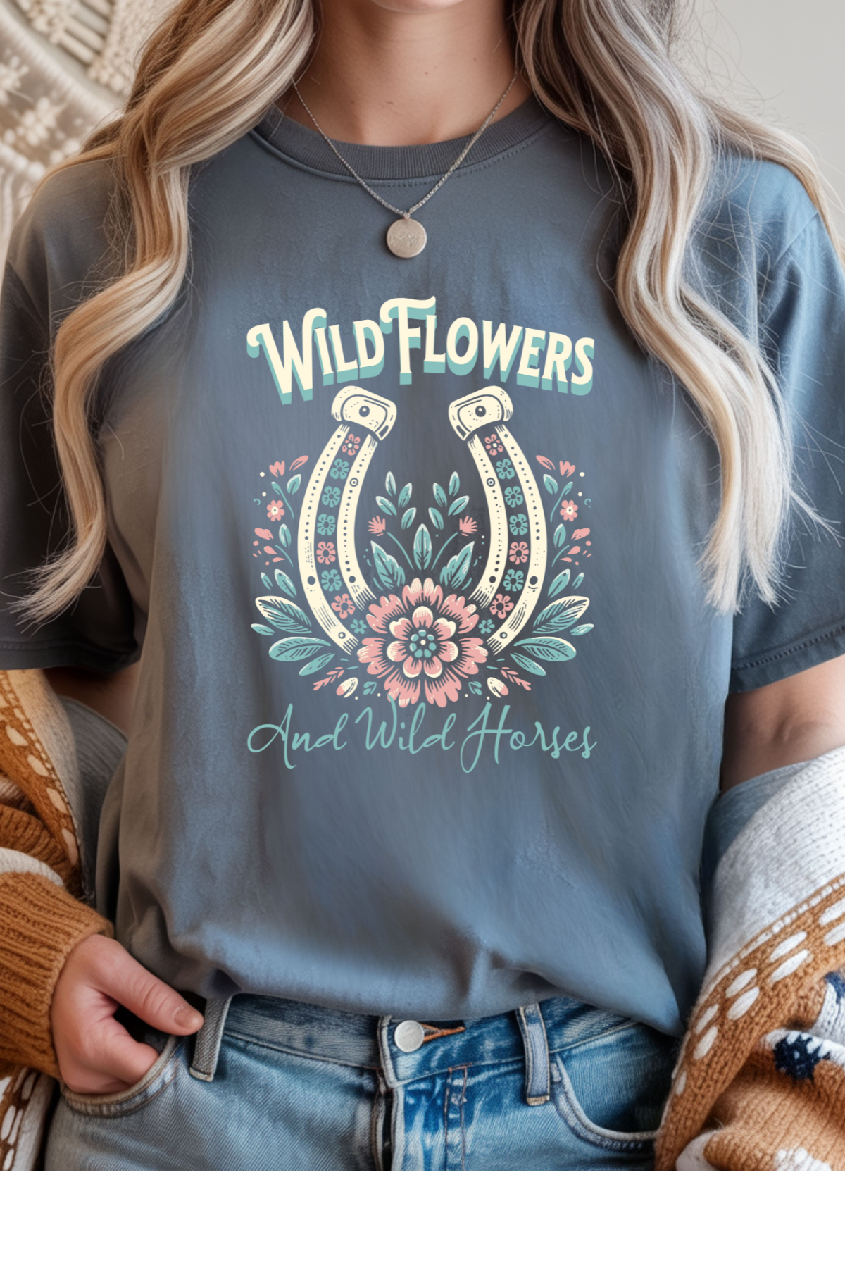 Wild Horses & Flowers Graphic Tee