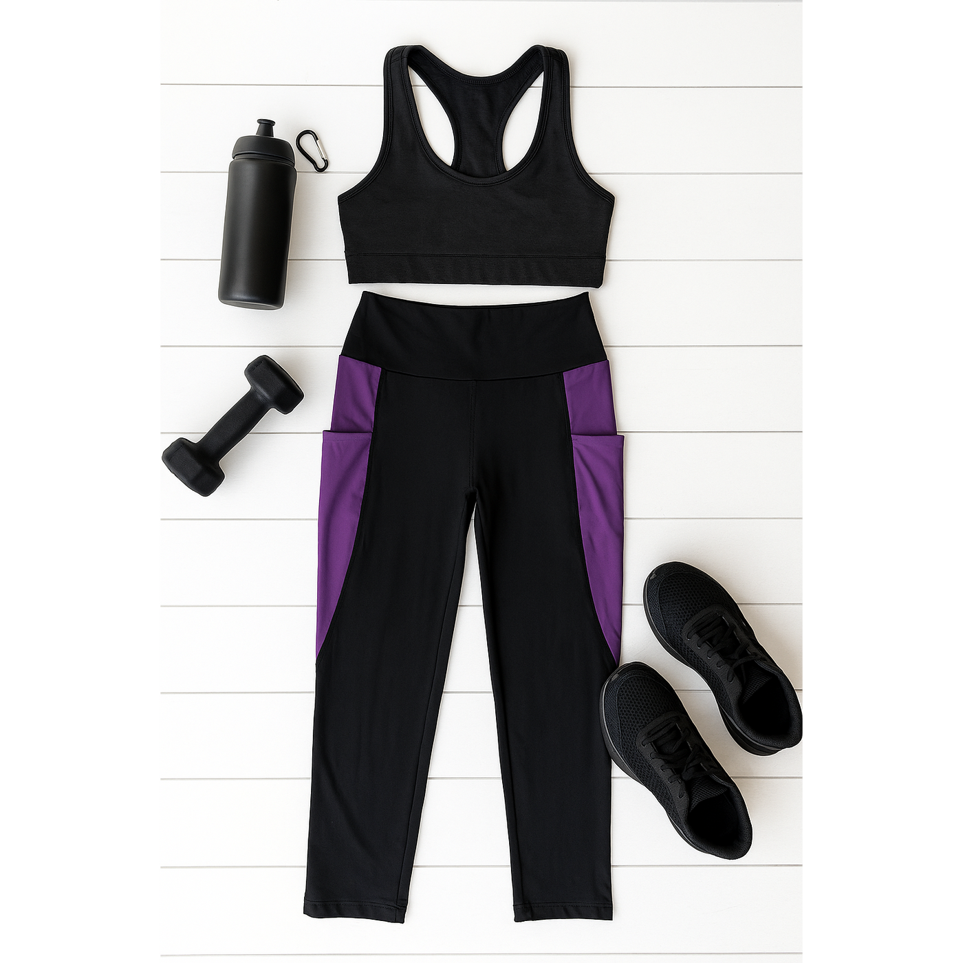 Ready to Ship | The Presley - Purple Panel Full Length Leggings