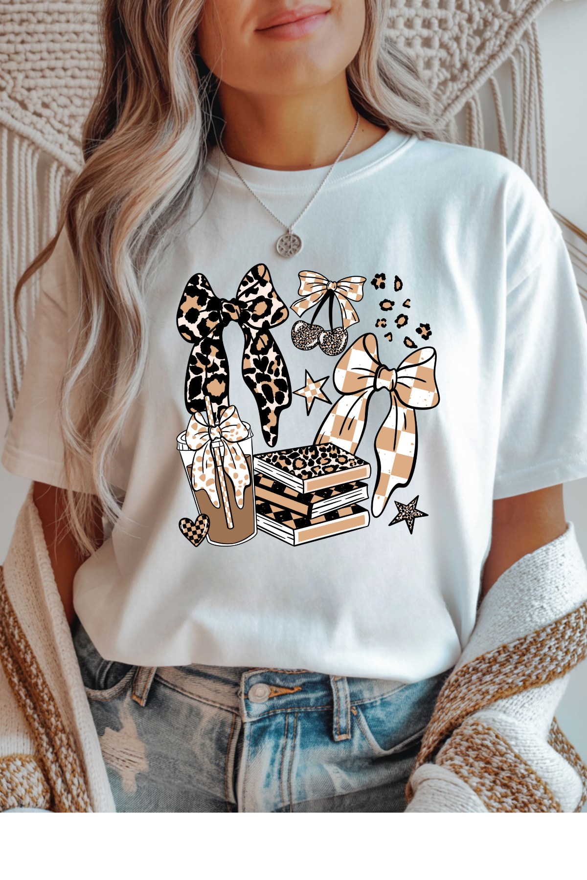 Books Bows Coffee T-Shirt